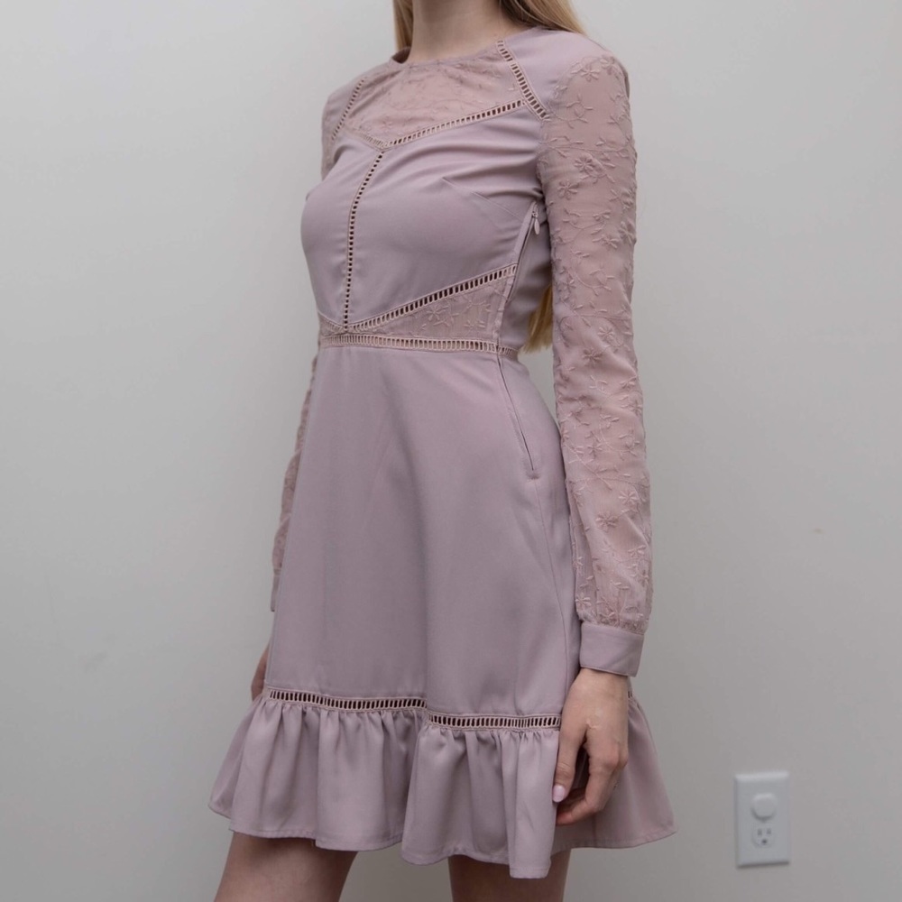 Blush Embroidered Dress H&M Divided Long sleeved